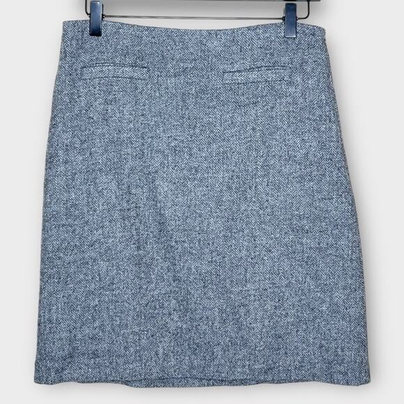 TALBOTS wool blend gray herringbone pencil skirt size 4 fall winter office - Picture 1 of 5